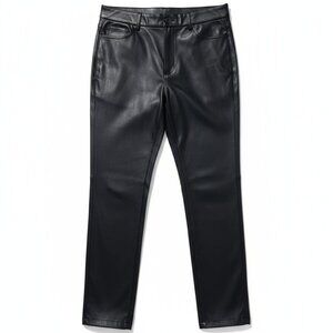 LOFT Vegan Leather‎ Trouser Black Dress Pant Women's Size 6P NWT